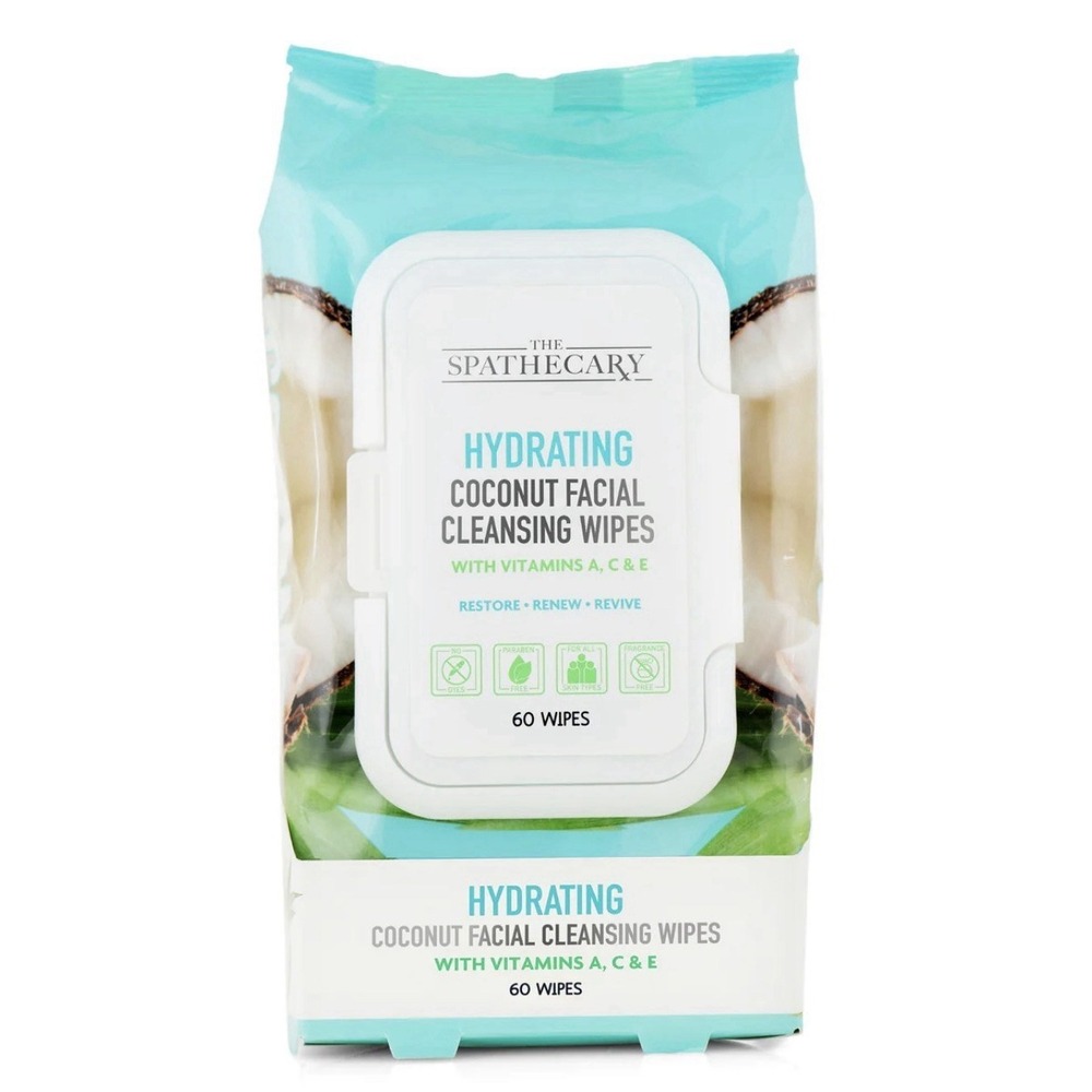 The Spathecary Hydrating Coconut Facial Cleansing Wipes Vitamins A, C, & E